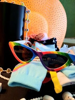 Rainbow Cat-Eye Sunglasses for Women - Multicolor